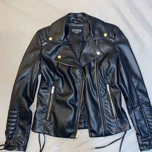 Guess Black Faux Leather Jacket